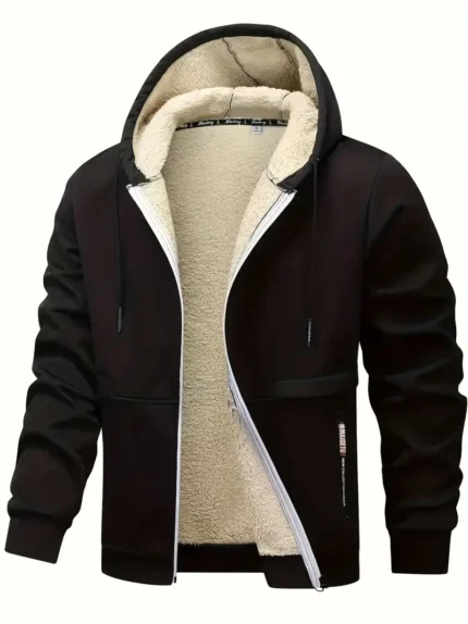 Men's Stylish Fleece-Lined Hooded Jacket