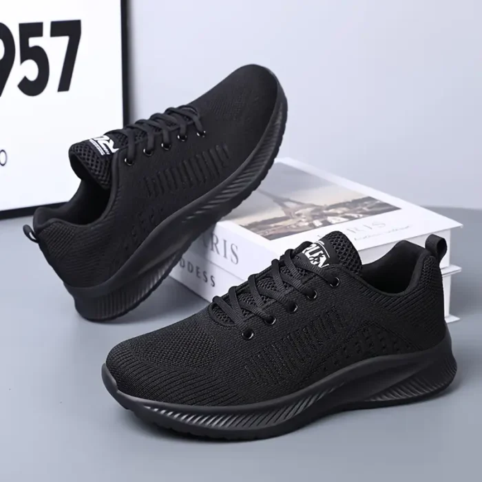 Men's Lace-up Sports Shoes - Black - Image 2
