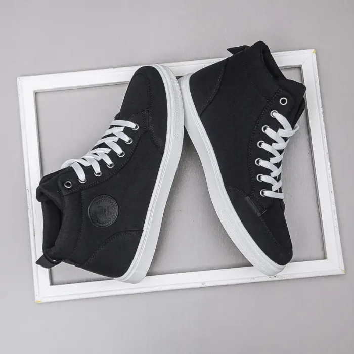 Black Breathable High Top Non-slip Sports Board Shoes For Men - Image 2