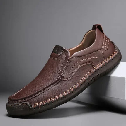 Anti-skid Men's Casual Loafers - Dark Brown