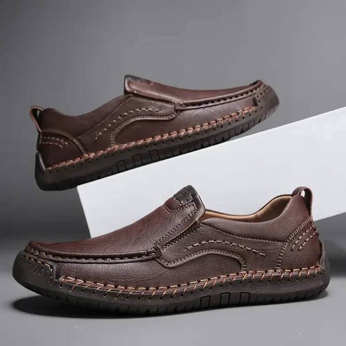 Anti-skid Men's Casual Loafers - Dark Brown - Image 2