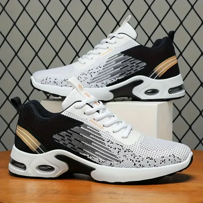 Men's Non-Slip Wear-Resistant Sports Sneakers - Black - Image 2