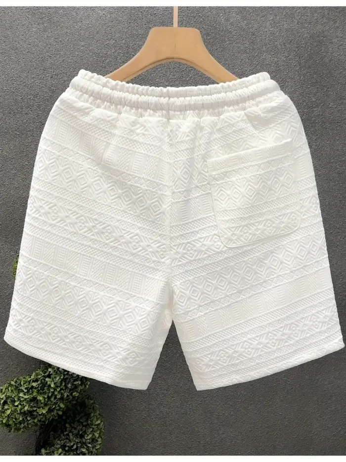 Men's Casual Drawstring Shorts - White - Image 2
